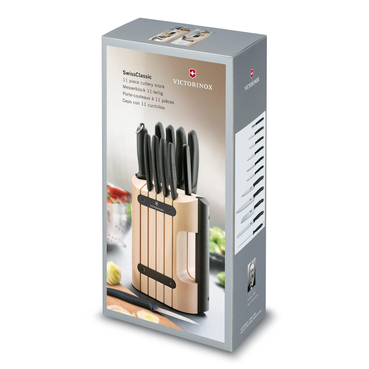 Swiss Classic Cutlery by Victorinox – Set of 11, Stainless Steel, Black, Pack of 11, Model 6.7153.11