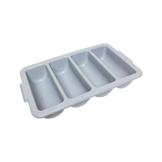 4-Compartment Cutlery Box by Thunder Group – Plastic, Gray, Model PLFCCB001