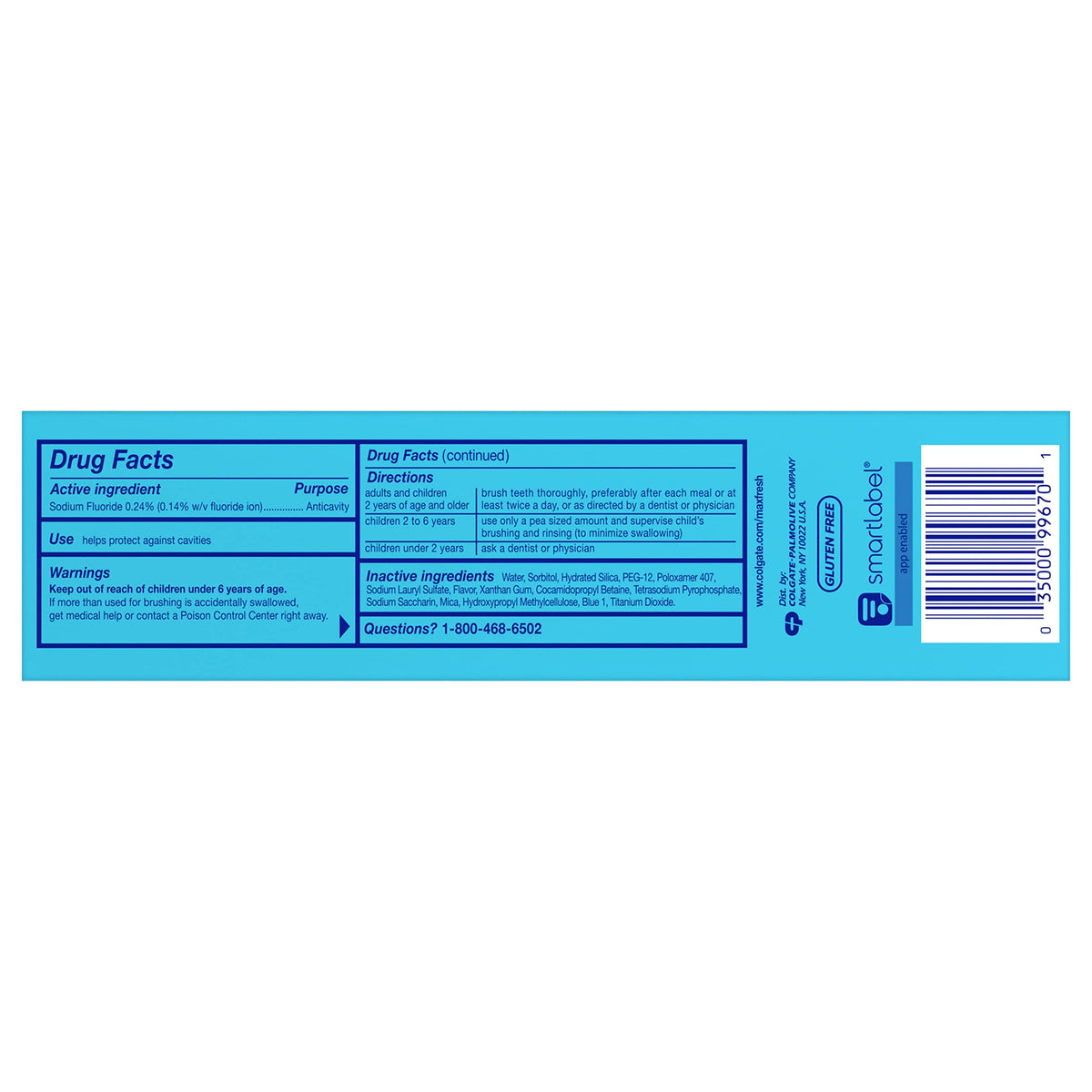 Colgate 4 Fl Oz (Pack of 6) / Smart Foam / Whitening Foaming Toothpaste Toothpaste