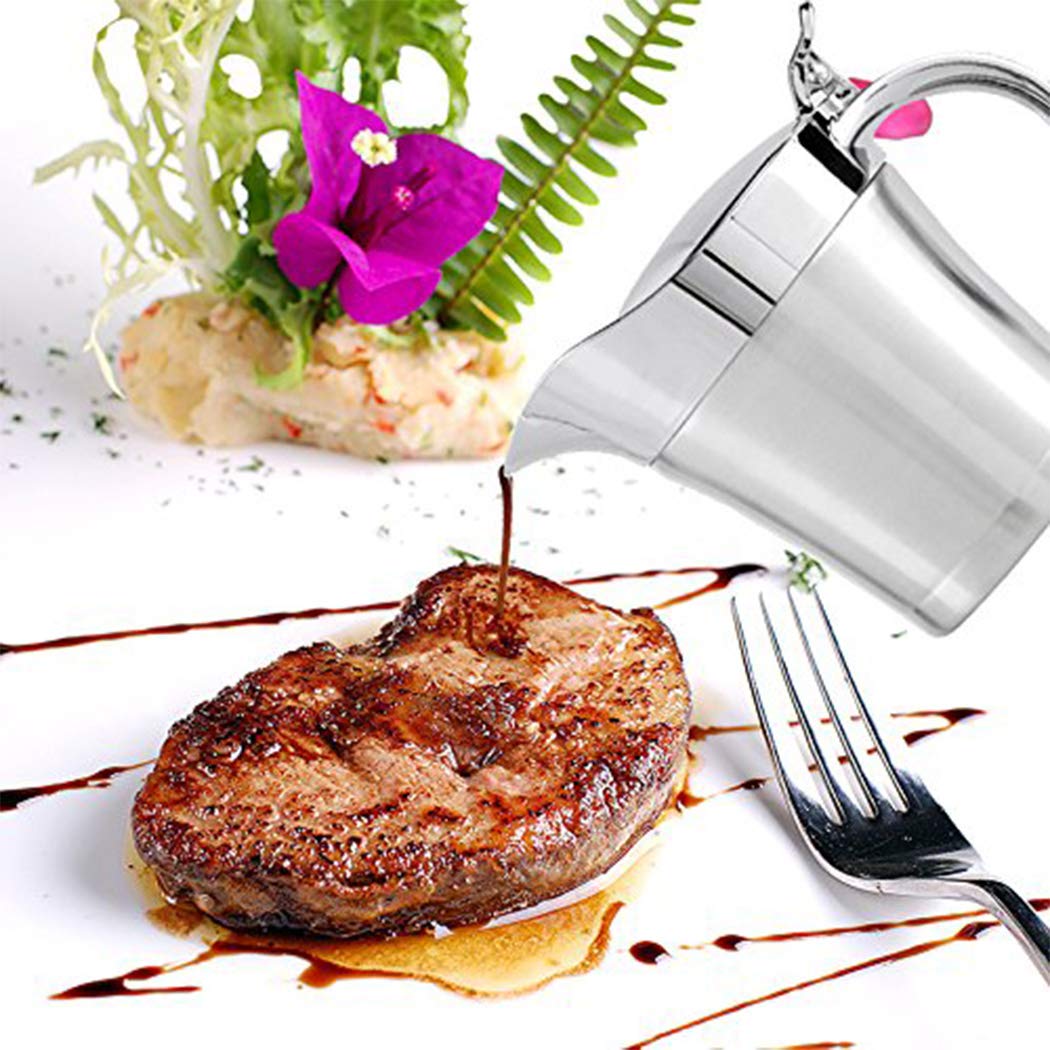 Miecux Double Insulated Gravy Boat, 16 Ounces, Stainless Steel