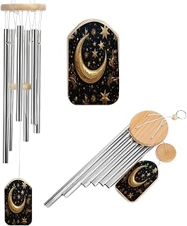 Golden Stars and Moon Wind Chimes for Outside Windchimes
