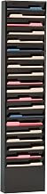 Durham 411-08 Black Cold Rolled Steel Special Purpose Literature Storage Rack, 13-1/4" Width x 58" Height x 4-1/8" Depth, 20 Large Pocket
