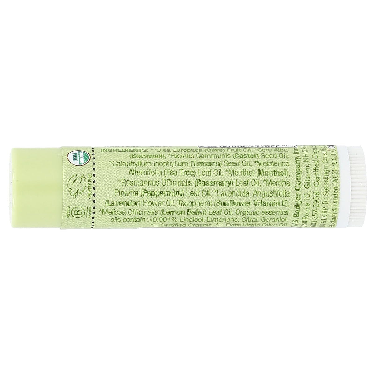 Lip Balm Tea Tree Lemon Organic, 0.15 Ounce by Badger – 1 Count (Pack of 1), Green, Model B051