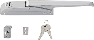 Kason 0174 Standard Edgemount Mechanical Latch with Standard Strike, Straight Handle, Cylinder Locking, 10174C00004