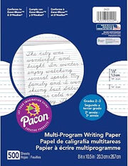 Pacon Multi-Program Grade 3 Zaner-Bloser, Grades 2-3 D'Nealian Ruled Handwriting Paper