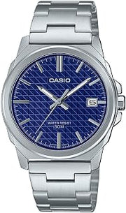 Casio MTP-E720D-2AV Men's Analog Watch Blue Dial Silver Tone