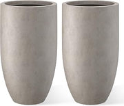 Kante Set of 2 Weathered Concrete Round Planters 24" Tall Home & Outdoor