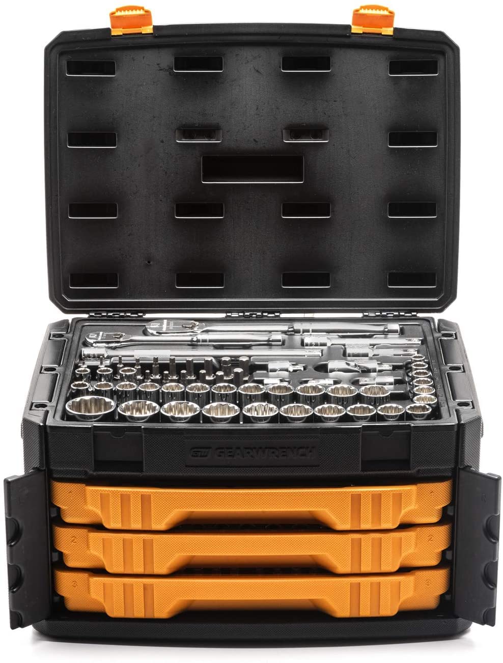 243 Pc 12Pt Mechanics Tool Set in 3 Drawer Storage Box by GEARWRENCH – 12 point, Blend, Multi, Model 80972