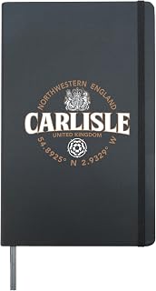 Carlisle Northwestern England Coordinates Label 2C Hardcover Journal, Black