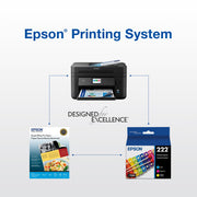 222 Genuine Ink Standard Capacity Cyan Cartridge T222220 (Pack of 2) by Epson – Standard Capacity (Pack of 2), Cyan, Pack of 2, Model T222220-S