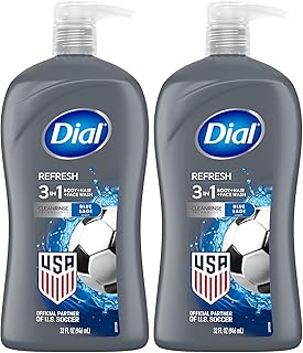 Dial Men 3in1 Body, Hair and Face Wash, Hydro Fresh, 32 fl oz (Pack of 2)
