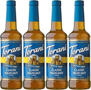 Torani Sugar Free Classic Hazelnut Flavored Drink Syrup, 25.4 fl oz, 4 Pack