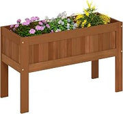 Furinno TIOMAN Planter Box, Outdoor Elevated Standing Planter Box, Raised Garden Bed with Legs, Outdoor, Indoor, Garden, Patio, Balcony, Natural