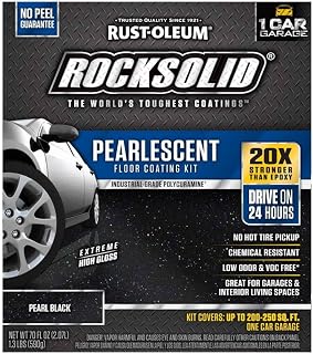 Rust-Oleum RockSolid Pearlescent Pearl Black Floor Coating | Shimmering Chemical Resistant Surface, Fast Cure System, Interior Concrete Floors, 1 Car Kit
