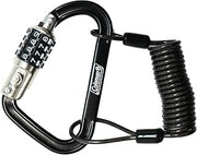 Coleman 85706 Bicycle Carabiner Lock, Cable Lock, Coil Lock, Approx. 35.4 inches (90 cm), 4 Digit My Set, Dial Type, PIN Code, Settable, Anti-Theft, Key Holder, Lightweight, Compact, Portable, Strap,
