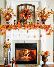 Onetoy Maple Leaf Garland, 6 Ft, Set of 3, Artificial Fall Vine