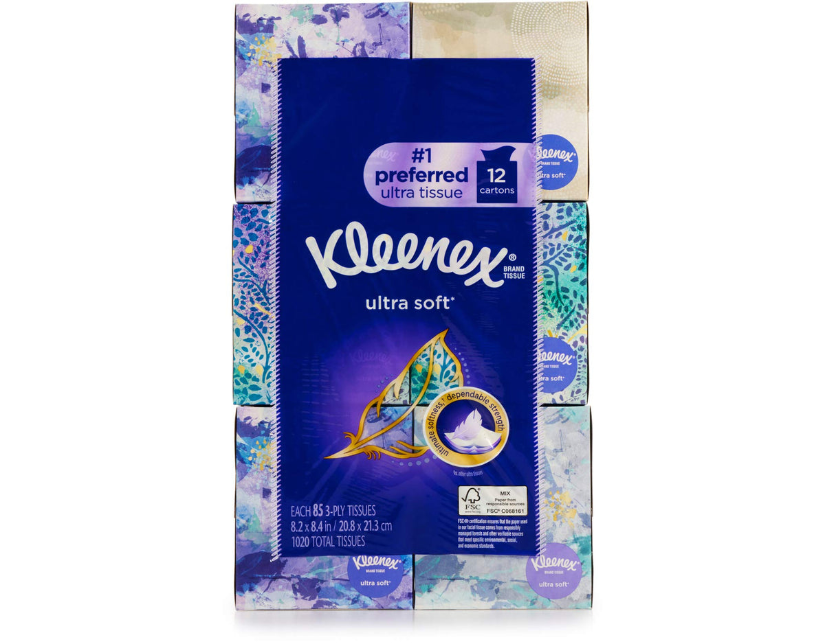 Kleenex White / 85 Count (Pack of 12) / 1 Box Tissues
