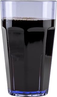G.E.T. 9920-1-BL-EC Heavy-Duty Shatterproof Faceted Plastic Tumbler, 20 Ounce, Blue (Set of 4)