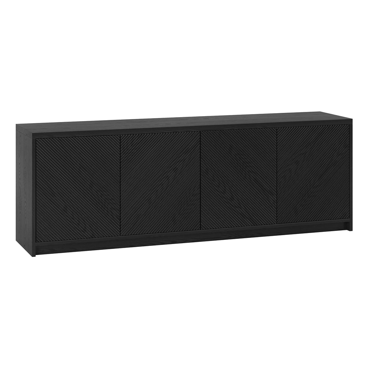 70" TV Stand for TVs up to 78" by Henn&Hart – 70" Wide, Engineered Wood, Natural Black, Model 142284X