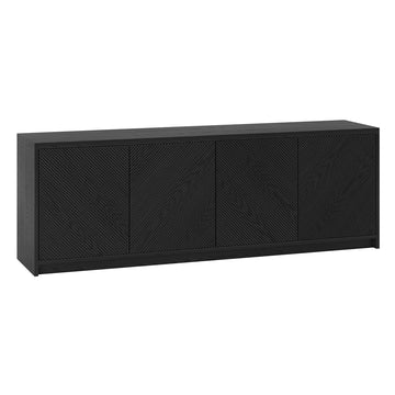 70" TV Stand for TVs up to 78" by Henn&Hart – 70" Wide, Engineered Wood, Natural Black, Model 142284X