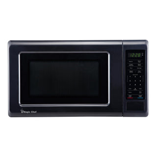 0.7 cu. ft. Countertop Microwave in Black - 700W (10.1"H x 17"W x 12.5"D) by Magic Chef – 0.7 cu. ft., 0.7 cubic_feet, Steel, Black, Model MC77MB