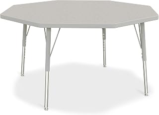 Jonti-Craft Berries 6428JCE000 Octagon Activity Table - 48" X 48", E-Height - Freckled Gray/Gray/Gray