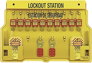 Master Lock 1483BP410ES Lockout Tagout Padlock Station, Spanish/English