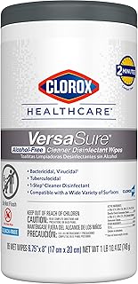 Healthcare VersaSure Cleaner Disinfectant Wipes by Clorox – 85 Count (Pack of 1), Bamboo, Gray, Model 31757