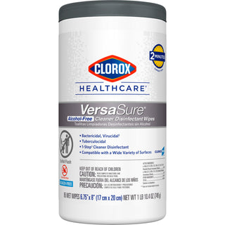 Healthcare VersaSure Cleaner Disinfectant Wipes by Clorox – 85 Count (Pack of 1), Bamboo, Gray, Model 31757