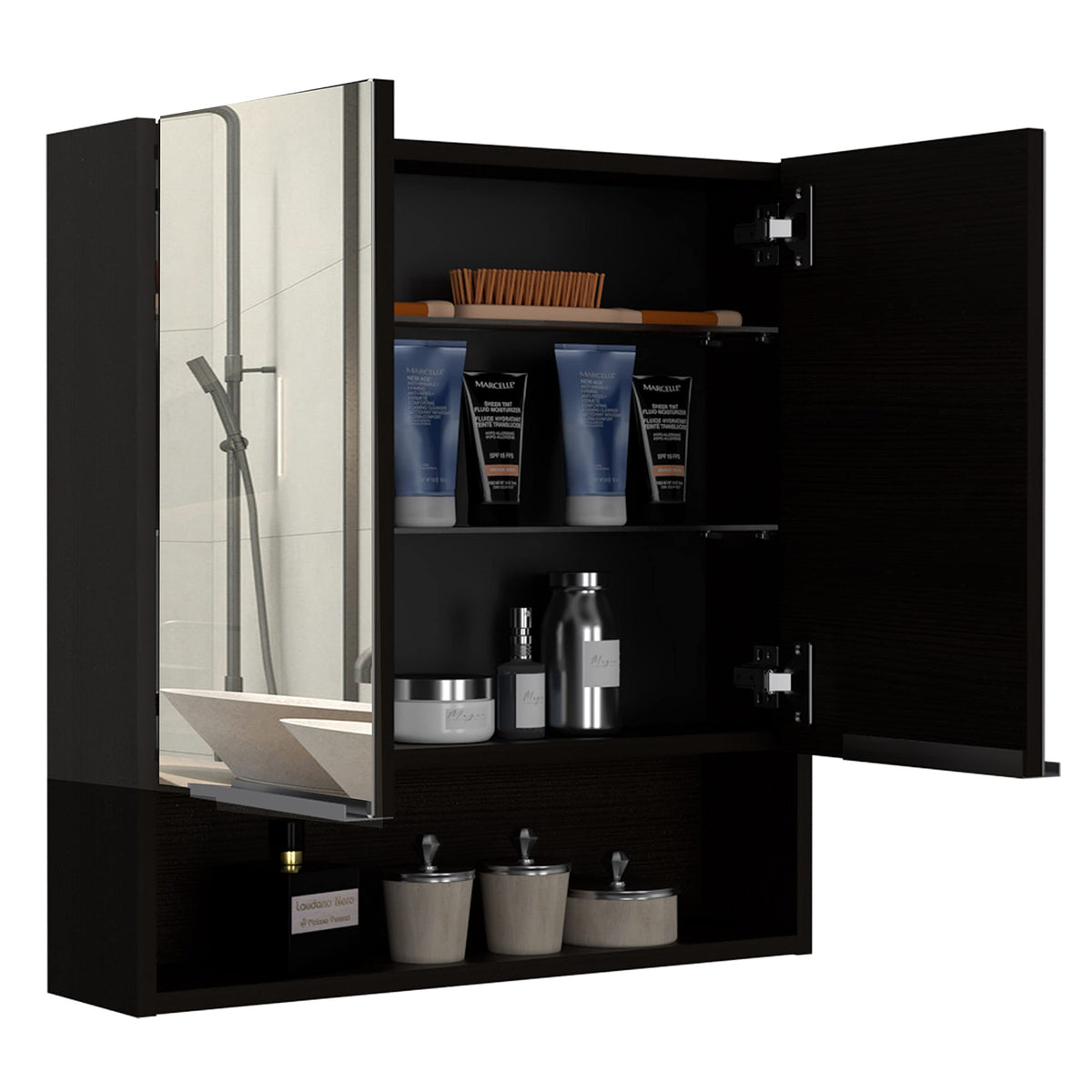 DEPOT E-SHOP Black Wengue / Modern / 1 Medicine Cabinets