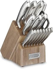 Cuisinart Classic High-Carbon Hammered Stainless Steel Forged Knife Set With Sheath Blade Gaurds (17-Piece Set)