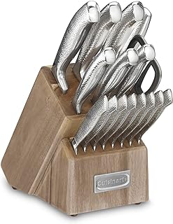 Cuisinart Classic High-Carbon Hammered Stainless Steel Forged Knife Set With Sheath Blade Gaurds (17-Piece Set)