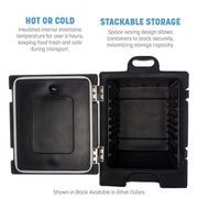 Cateraide Front Loading Insulated Food Pan Carrier by Carlisle FoodService Products – 5 Pan Capacity, 2.5 inches, Plastic, Black, Model PC300N03