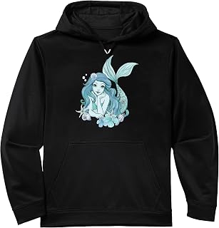 Disney Little Mermaid Ariel Teal Sketch Graphic Hoodie Performance Hoodie