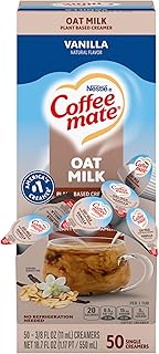 Coffee-mate Plant Based Oat Milk Vanilla Creamer Singles, 50 Count