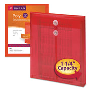 Poly String & Button Envelope 9 3/4 x 11 5/8 x 1 1/4 Red 5/Pack by SMEAD – One Size, Plastic, Red, Pack of 5, Model 89547
