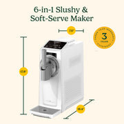 6-in-1 Slushy & Soft-Serve Maker by Cuisinart – Medium, 1.7 quarts, Plastic, White, Model ICE-200