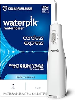Waterpik Cordless Express Portable Water Flosser, 3 AA Batteries, White
