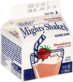 Hormel MightyShakes Strawberry Shake Beverage, 4 Ounce -- 75 per case.