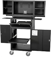 Global Industrial Fold Out Computer Security Cabinet, Mobile, Black