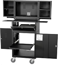 Global Industrial Fold Out Computer Security Cabinet, Mobile, Black