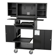 Fold Out Computer Security Cabinet by Global Industrial – 24-1/2"W x 22-1/2"D x 61-1/2"H, Alloy Steel, Black, Model 695429BK
