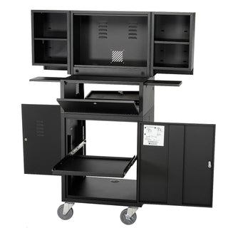 Fold Out Computer Security Cabinet by Global Industrial – 24-1/2"W x 22-1/2"D x 61-1/2"H, Alloy Steel, Black, Model 695429BK