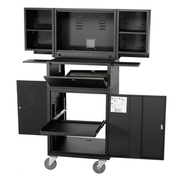 Fold Out Computer Security Cabinet by Global Industrial – 24-1/2"W x 22-1/2"D x 61-1/2"H, Alloy Steel, Black, Model 695429BK