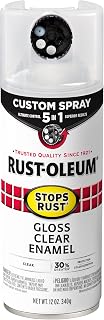 Rust-Oleum Stops Rust Custom 5-in-1 Spray Paint, Gloss Clear | Rust Preventive Enamel, Multi Surface (Metal, Wood and More), Adjustable Dial for Better Control, Fast Dry, Comfort Tip