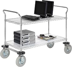 Nexel Chrome Wire Shelf Instrument Cart, 3 Shelves, 1200 Lb. Cap.