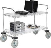 Nexel Chrome Wire Shelf Instrument Cart, 2 Shelves, 1200 Lb. Cap.