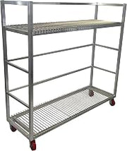 Channel MC2472-2 Glass/Oval Tray Rack, Mobile Shelf Truck/Flight Cart, 75" W x 25" D x 72" H, Aluminum Construction, 49" Shelf Spacing