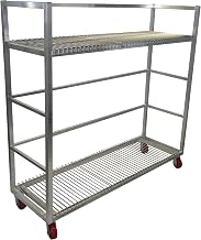 Channel MC2472-2 Glass/Oval Tray Rack, Mobile Shelf Truck/Flight Cart, 75" W x 25" D x 72" H, Aluminum Construction, 49" Shelf Spacing
