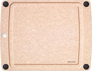 Epicurean All-In-One Cutting Board with Non-Slip Feet and Juice Groove, 14.5" × 11.25", Natural/Black